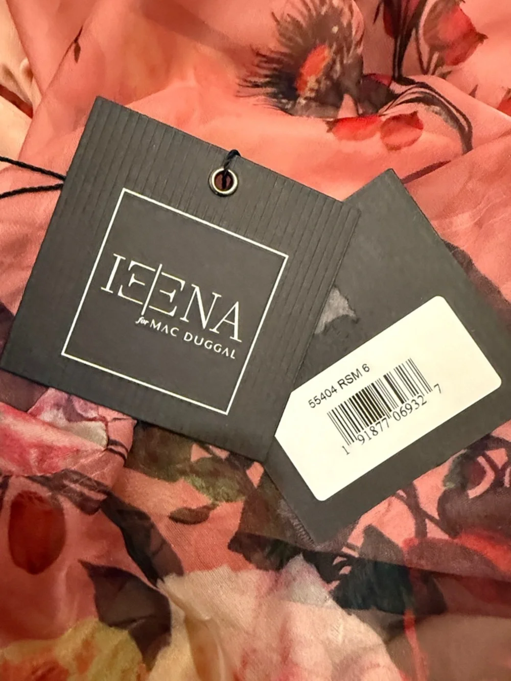 MAC DUGGAL PINK MULTICOLOR FLORAL PRINT HIGH NECK RUFFLE HEM CAPE MINI DRESS - Picture 6 of 6